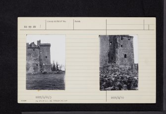 Clackmannan Tower, NS99SW 1, Ordnance Survey index card, Verso