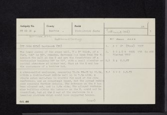 Beattock Hill, NT00SE 4, Ordnance Survey index card, page number 1, Recto