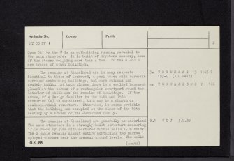 Kinnelhead Tower, NT00SW 1, Ordnance Survey index card, page number 2, Verso