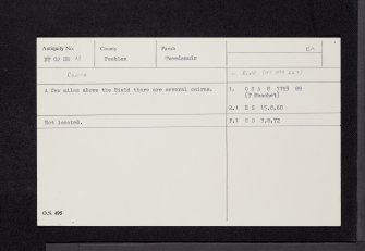 Bield, NT02SE 13, Ordnance Survey index card, Recto