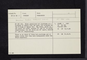 Hawkshaw, NT02SE 23, Ordnance Survey index card, Recto