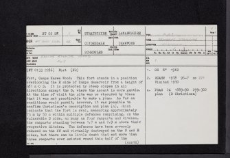 Camps Knowe Wood, NT02SW 1, Ordnance Survey index card, page number 1, Recto