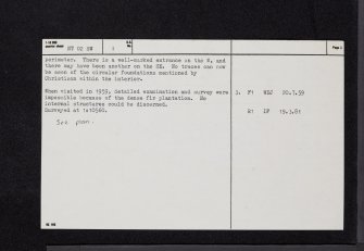 Camps Knowe Wood, NT02SW 1, Ordnance Survey index card, page number 2, Verso