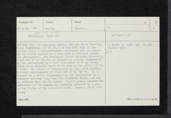 Skirling Mains, NT03NE 27, Ordnance Survey index card, page number 1, Recto