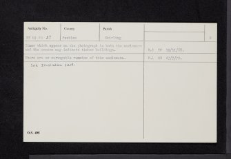 Skirling Mains, NT03NE 27, Ordnance Survey index card, page number 2, Verso