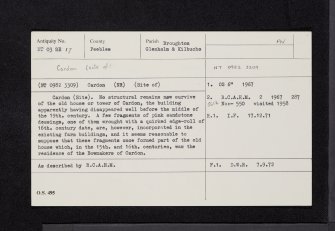 Cardon, NT03SE 17, Ordnance Survey index card, Recto
