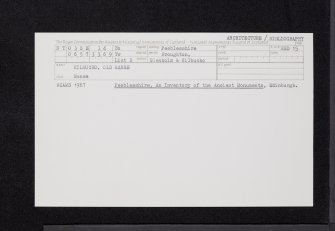 Kilbucho, Old Manse, NT03SE 34, Ordnance Survey index card, Recto