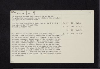 Culterpark Hill, NT03SW 18, Ordnance Survey index card, page number 2, Verso