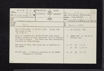 Greens Moor, NT04NW 5, Ordnance Survey index card, page number 1, Recto