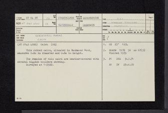 Kersewell Mains, NT04NW 26, Ordnance Survey index card, page number 1, Recto