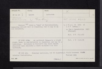 Bowmuir, NT04SW 1, Ordnance Survey index card, page number 1, Recto