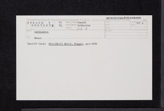 Shieldhill Hotel, NT04SW 9, Ordnance Survey index card, Recto