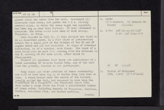 Castle Greg, NT05NE 1, Ordnance Survey index card, page number 2, Verso