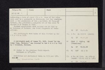 Castle Greg, NT05NE 1, Ordnance Survey index card, page number 3, Recto