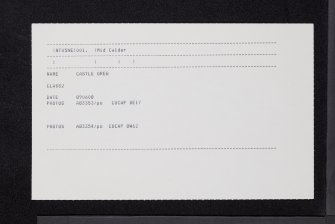 Castle Greg, NT05NE 1, Ordnance Survey index card, Recto