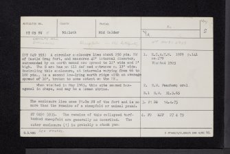 Camilty Hill, NT05NW 5, Ordnance Survey index card, Recto