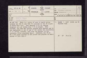 North Muir, NT05SE 4, Ordnance Survey index card, page number 1, Recto