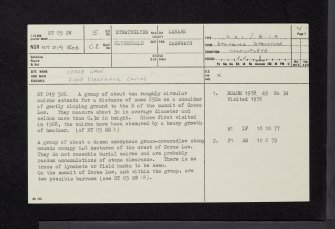 Corse Law, NT05SW 5, Ordnance Survey index card, page number 1, Recto