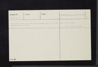 Murieston Castle, NT06SE 1, Ordnance Survey index card, page number 2, Verso