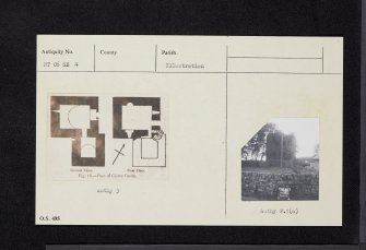 Cairns Castle, NT06SE 4, Ordnance Survey index card, Recto