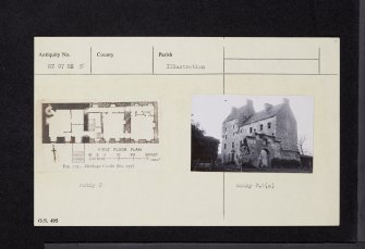 Midhope Castle, NT07NE 5, Ordnance Survey index card, Recto