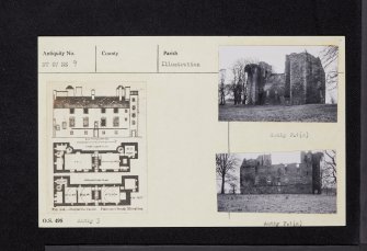 Duntarvie Castle, NT07NE 9, Ordnance Survey index card, Recto