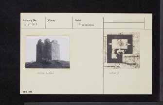 Niddry Castle, NT07SE 1, Ordnance Survey index card, Recto