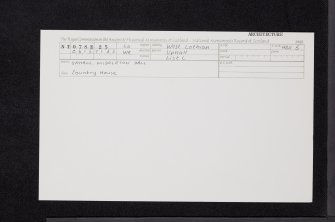 Uphall, Middleton Hall, NT07SE 25, Ordnance Survey index card, Recto