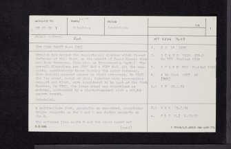 Peace Knowe, NT07SW 7, Ordnance Survey index card, page number 1, Recto