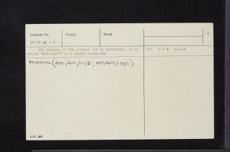 Pitliver House, East Entrance Gatepiers, NT08NE 1.3, Ordnance Survey index card, page number 2, Verso
