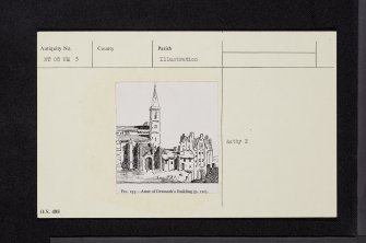 Dunfermline, Anne Of Denmark's Building, NT08NE 3, Ordnance Survey index card, Recto