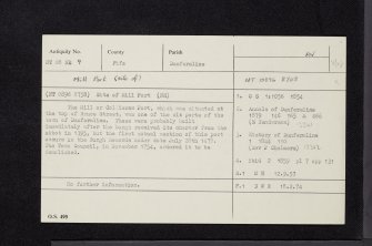 Dunfermline, Mill Port, NT08NE 9, Ordnance Survey index card, Recto