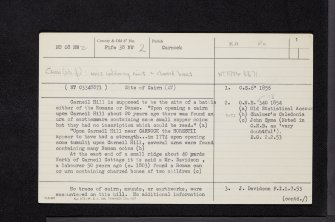 Carneil Hill, NT08NW 2, Ordnance Survey index card, page number 1, Recto