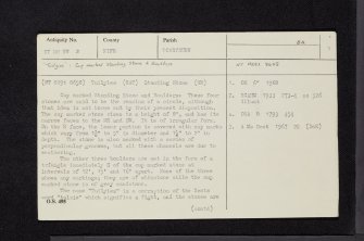 Tuilyies, NT08NW 3, Ordnance Survey index card, page number 1, Recto