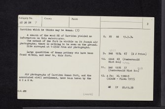 Carriden, NT08SW 7, Ordnance Survey index card, page number 3, Recto