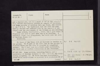 Carriden, NT08SW 7, Ordnance Survey index card, page number 2, Verso
