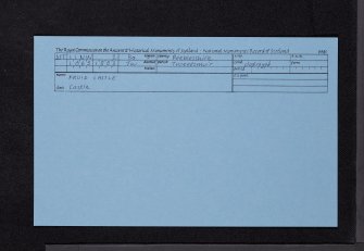 Fruid Castle, NT11NW 2, Ordnance Survey index card, Recto