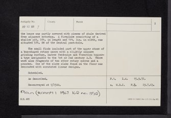 Mossfennan, NT12NW 7, Ordnance Survey index card, page number 2, Verso