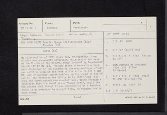Tweedsmuir, Quarter Knowe, NT12SW 1, Ordnance Survey index card, page number 1, Recto