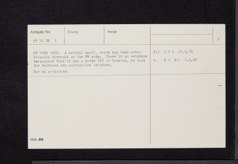 Tweedsmuir, Quarter Knowe, NT12SW 1, Ordnance Survey index card, page number 2, Verso