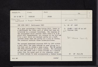 Riding Hill, NT13NE 2, Ordnance Survey index card, page number 1, Recto