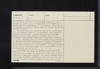 Dreva Craig, NT13NW 8, Ordnance Survey index card, page number 2, Verso