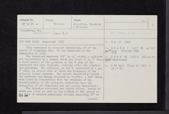 Glenachan Rig, NT13SW 4, Ordnance Survey index card, page number 1, Recto
