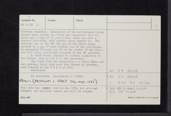 Glenachan Rig, NT13SW 4, Ordnance Survey index card, page number 2, Verso