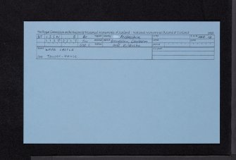 Wrae Castle, NT13SW 8, Ordnance Survey index card, Recto