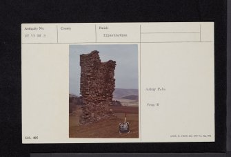 Wrae Castle, NT13SW 8, Ordnance Survey index card, Recto