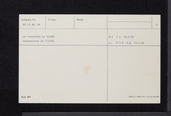 Woodend, NT13SW 14, Ordnance Survey index card, page number 2, Verso