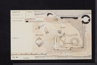 Tinnis Castle, NT13SW 23, Ordnance Survey index card, Verso