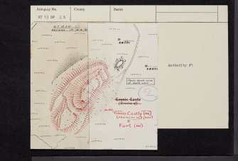 Tinnis Castle, NT13SW 23, Ordnance Survey index card, Recto