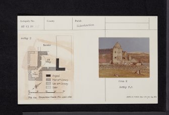Drumelzier Castle, NT13SW 25, Ordnance Survey index card, Recto